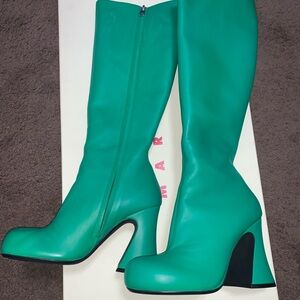 Marni Vibrant Green Heeled Boots